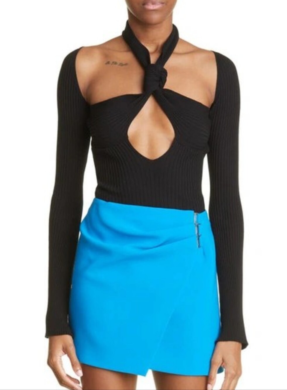 The Attico Black Ribbed Knit Top